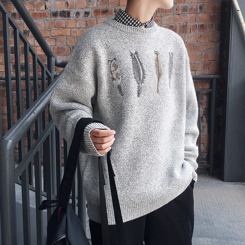 833 осенне-зимний свитер в гонконгском стиле с круглым вырезом и длинными рукавами