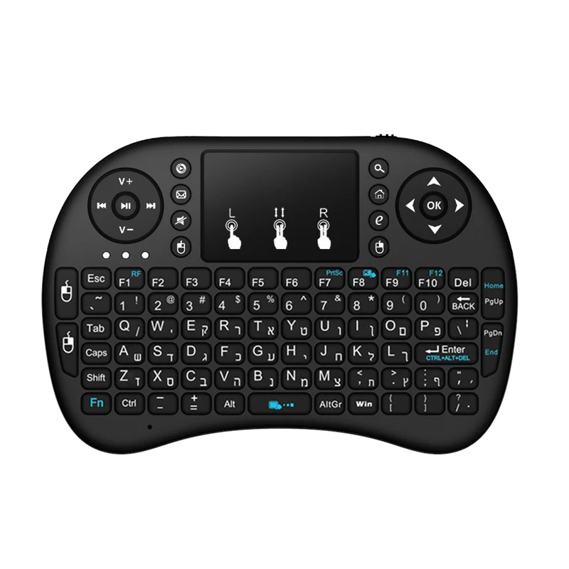 [AVATTO] игровая мини-клавиатура i8 на английском, иврите, русском, арабском языках с беспроводной сенсорной панелью 2,4G для ПК, ноутбуков, Android Box, Smart tv