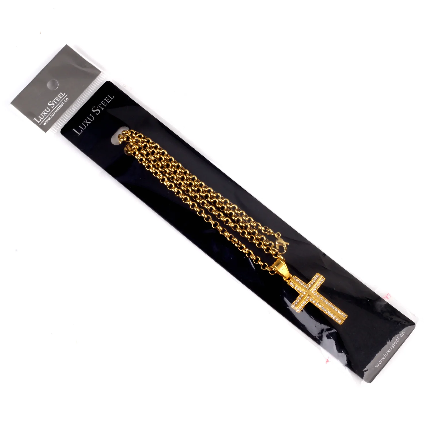 Подвеска в виде креста LUXUSTEEL ожерелье с очаровательным кристаллом религиозное