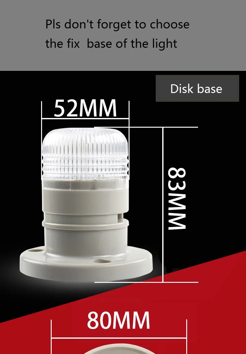 Small Emergency Warning Light DC12V/24V Emergency Flash Signal Lamp Red Yellow Industrial Flash Safety Light with Buzzer