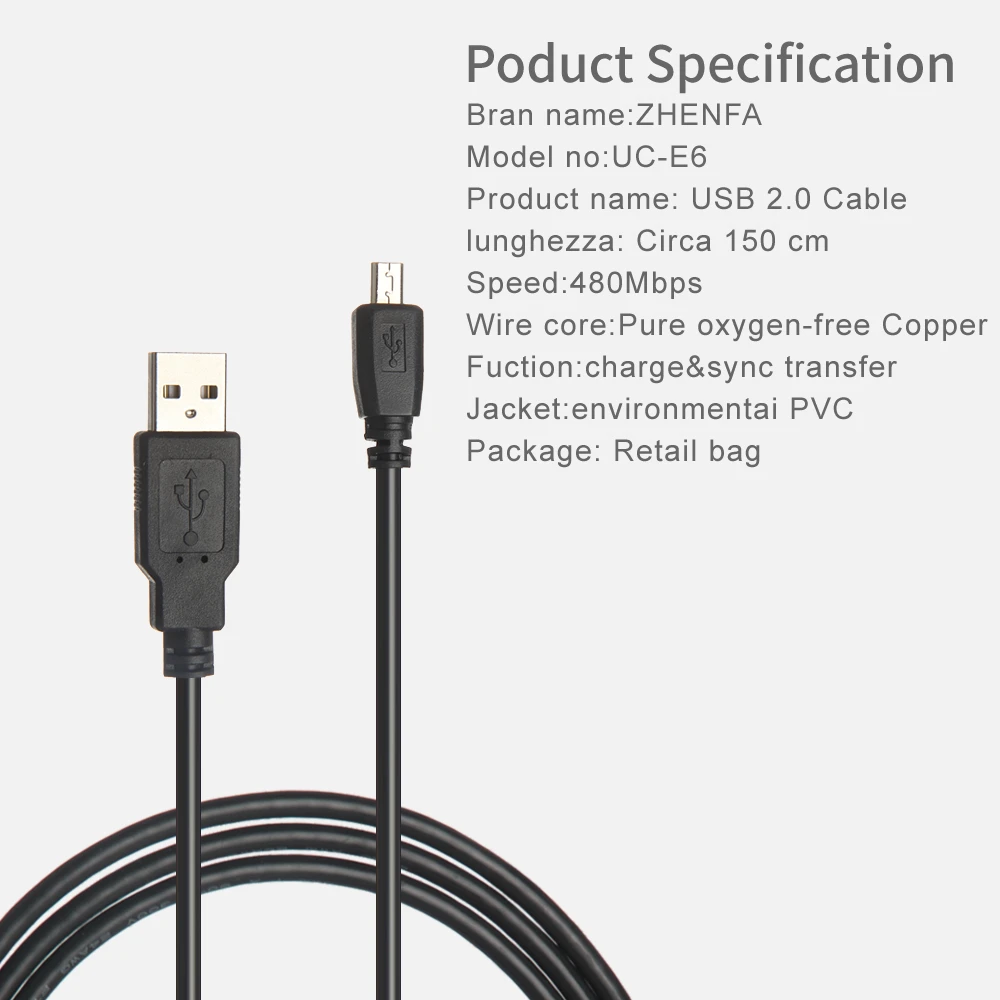 Фото Zhenfa USB кабель для синхронизации данных кабель камеры для Panasonic Lumix DMC-FX65 DMC-FX36 DMC-TZ40 DMC-TZ31 DMC-TZ30 DMC-TZ19 №3