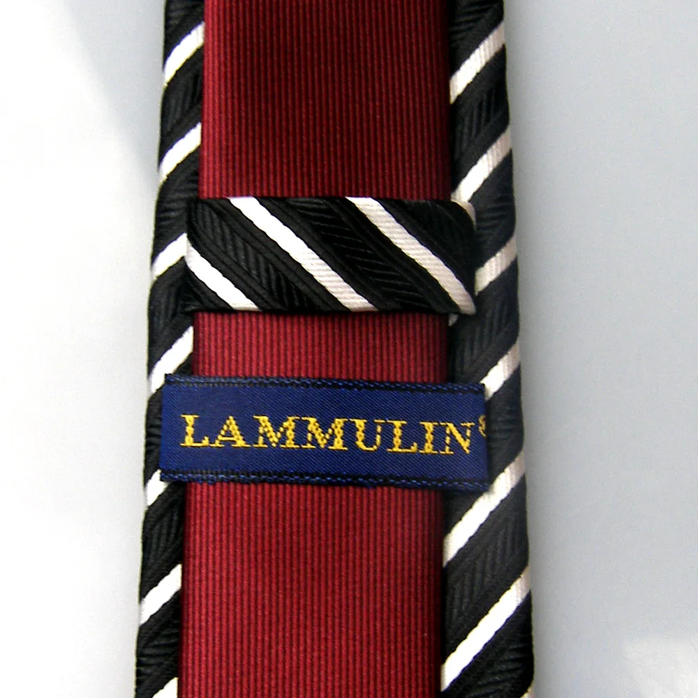 Мужские галстуки для костюма LAMMULIN бордовый с узлом контраст черный серебристым