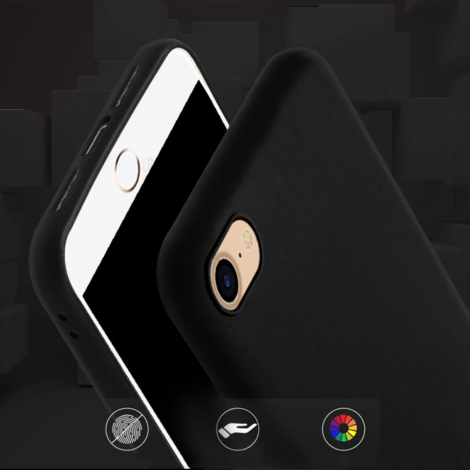 Slim Black Color Matte Touch Silicone Case For iphone 7 SE 5 5s 6 6s 8 X Plus Cover Rubber Candy TPU Shell Phone Cases Fundas |