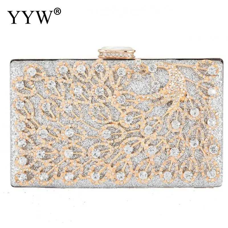 

Hot Selling Rhinestone Evening Party Clutch Purse Women'S Bag 2019 Fashion Box Bag With Chain Handbag Shoulder Bags Designer