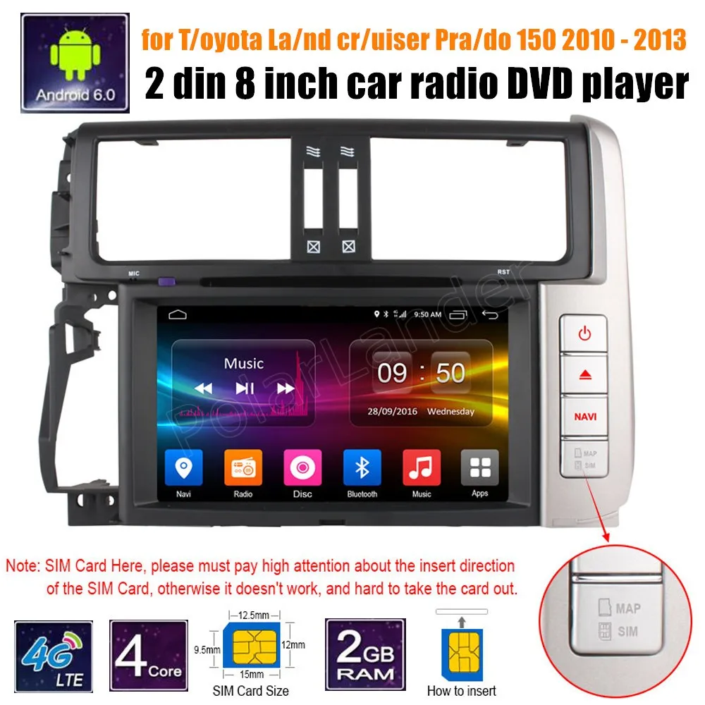 Сенсорный экран 2 din 8 дюймов для Toyota Land cruiser Prado 150 2010-2013 GPS-навигация | Автомобили и