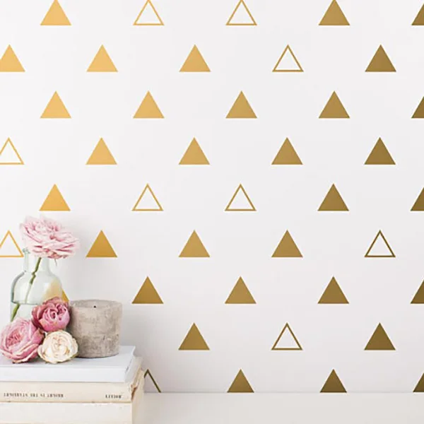 

Cute Mixed Triangles Wall Sticker Baby Nursery Triangles Wall Decal Hollow Triangles Wall Decor Easy Wall Art Cut Vinyl P8-2
