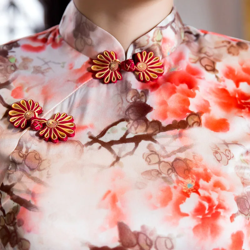 Fengmeisi Для женщин Cheongsam Короткие Qipao современный китайское традиционное платье