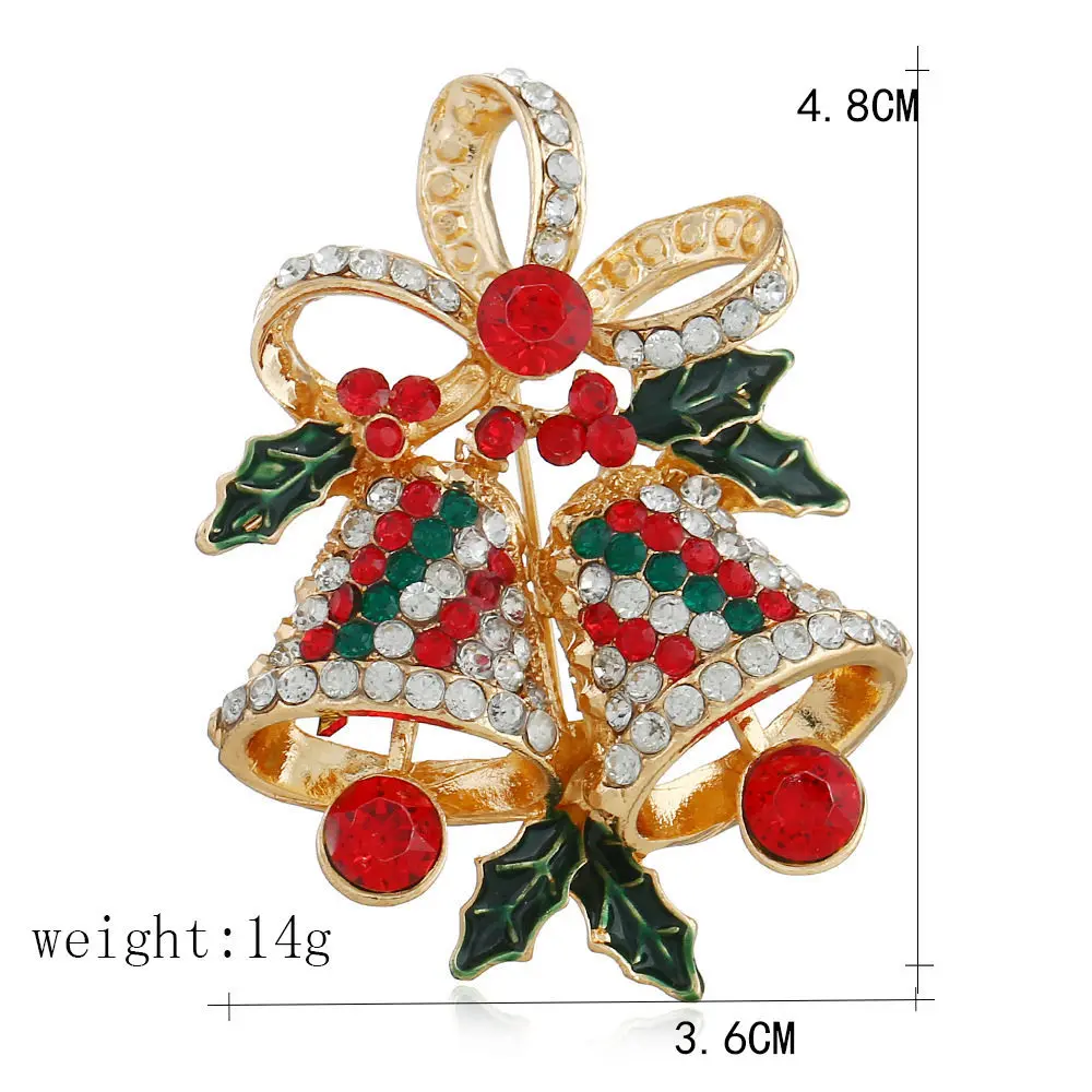 CH0019 Creative Gift Bowknot Christmas Gifts Pins Brooches For Women Small Bell Heart Rhinestone Brooch | Украшения и аксессуары