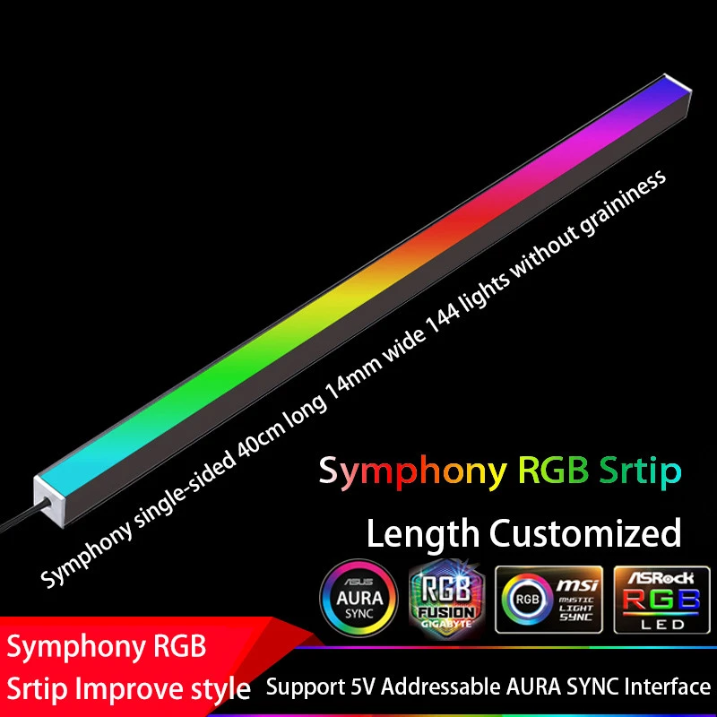 Симфония шасси лампы для чтения магнитными RGB полоса 40 см загрязнения атмосферы 5V ASUS AURA SYNC