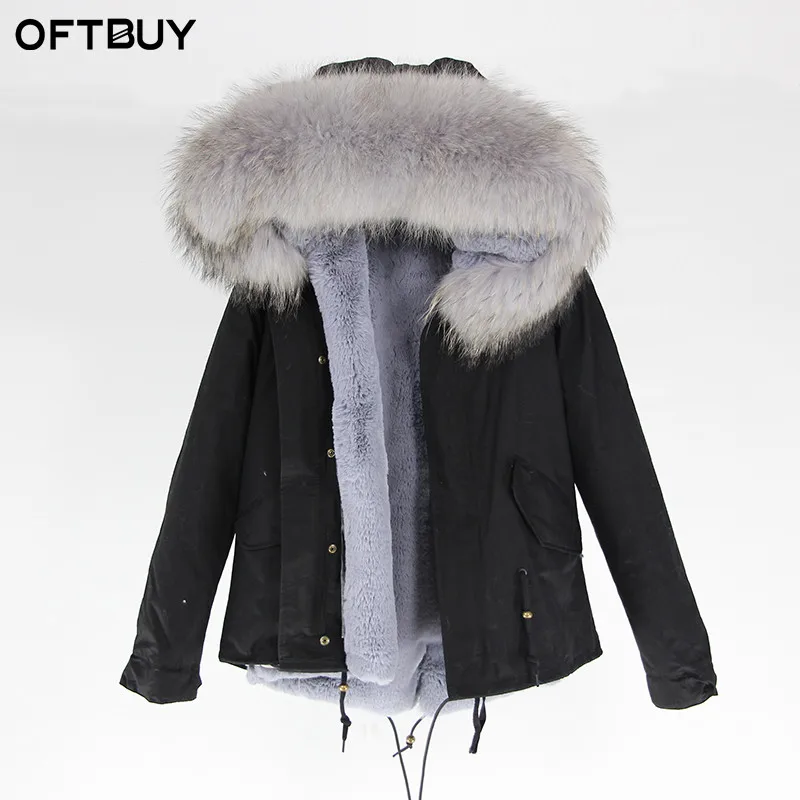 13 Бренд OFTBUY, черные парки, зимняя куртка, пальто, женская парка, пальто с натуральным мехом, натуральный большой мех енота, воротник, теплая плотная верхняя одежда - Цвет: 13