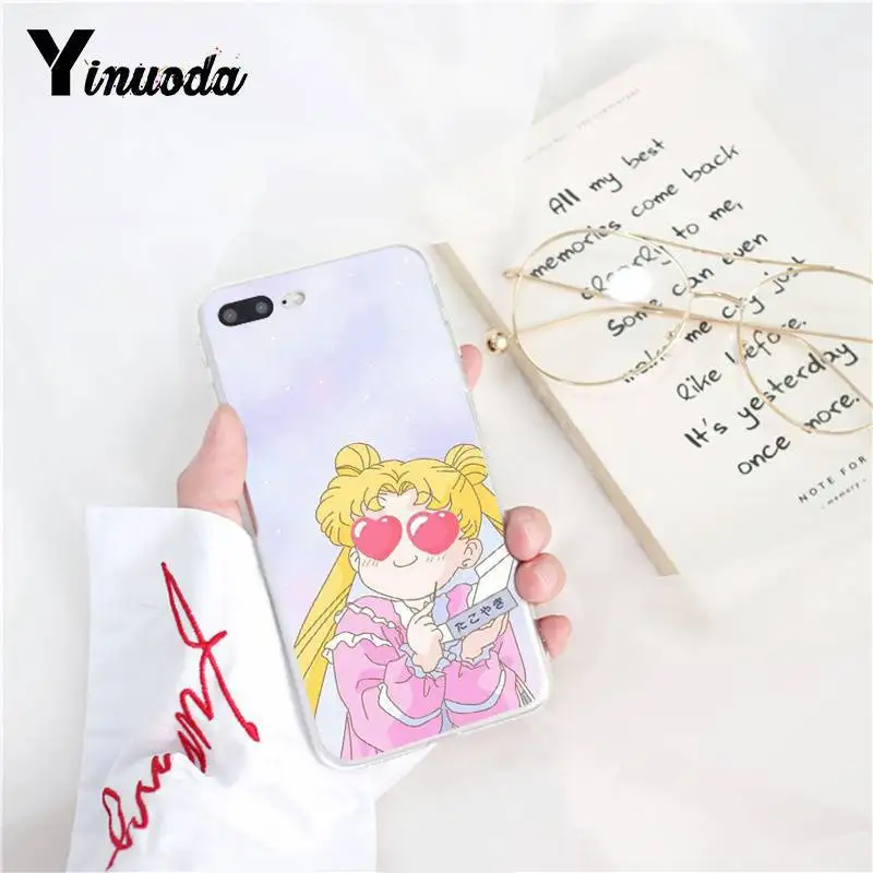 Yinuoda розовый японский аниме каваи Сейлор Мун чехол для телефона для iPhoneX XSMAX 6 6s 7 7plus 8 8Plus 5 5S SE XR 10 11 11pro 11promax