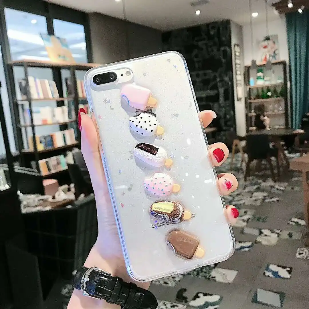 Летний свежий чехол для телефона с мороженым Iphone X Xs Max прозрачный мягкий из ТПУ 6s 7