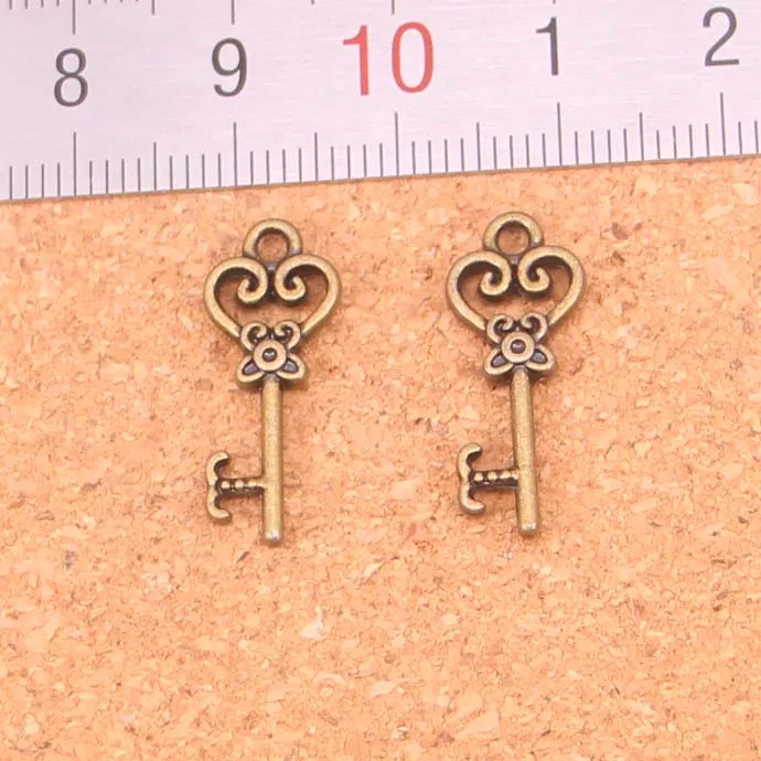 30 шт. антикварная бронзовая Модная бижутерия винтажная подвеска для ключей в