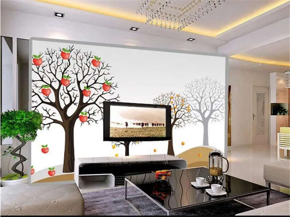 3d фотообои по индивидуальному размеру для гостиной фреска яблоко живопись