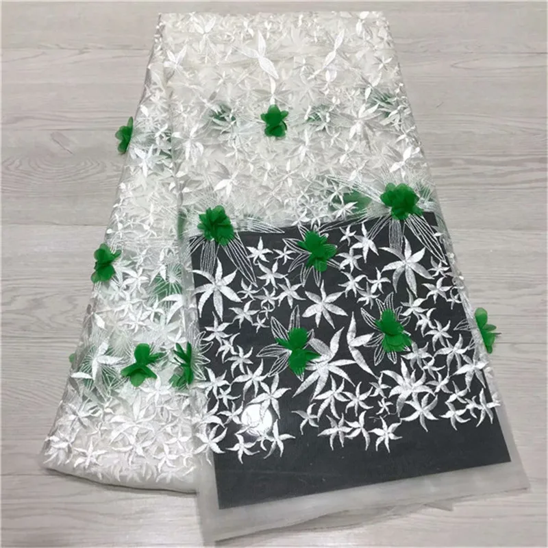 Свадебные нигерийские кружевные материалы 3D кружевная ткань высокого качества