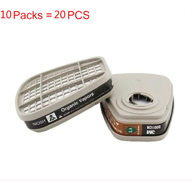 20PCS(10Pair) 2/4/10/20 шт. 3 м 6001CN фильтр коробки Краска в баллоне-распылителе пылевой фильтр коробки 6200 противогаз 7502 маска принадлежности для фильтра - Цвет: 20PCS(10Pair)