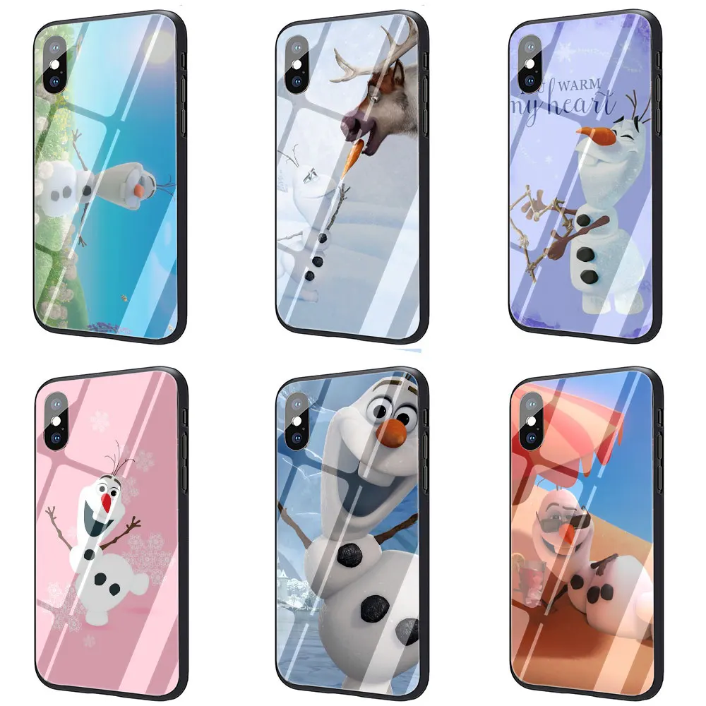 Милый чехол olaf snow man из закаленного стекла для iPhone 11 Pro 6 6S Plus 7 8 Plus X XS XR XS Max
