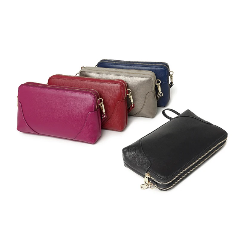 Женский клатч из натуральной телячьей кожи с 2 молниями|a205|bag bronzebag louis |