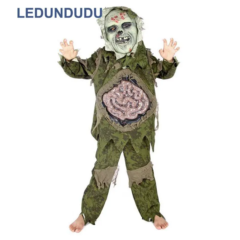 Детский маскарадный костюм на Хэллоуин страшный зомби-призрак большие кишки