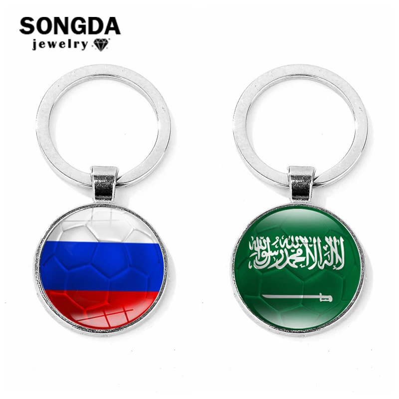 SONGDA мир Футбол матч брелок с рисунком из игры Россия/Саудовская флагом лого