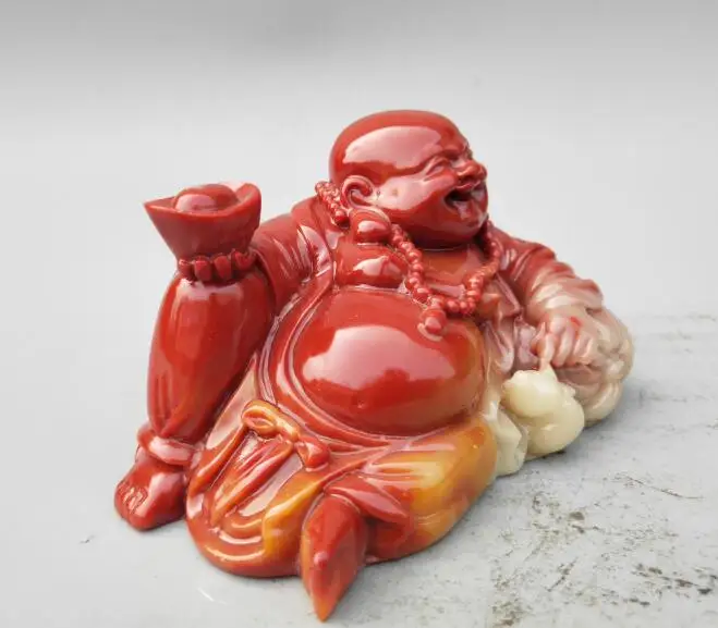 

Collectible chinese Shoushan stone maitreya buddha small statue