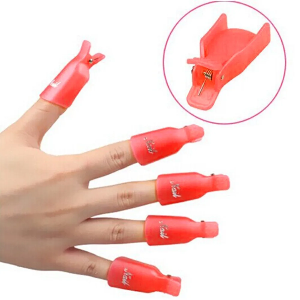 10 шт./компл. носимый акриловый дизайн ногтей замочить от Обертывания Клип крышка