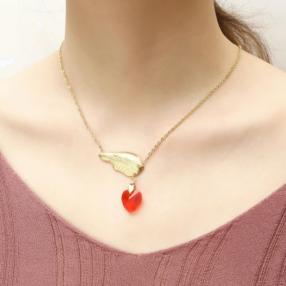 XUANHUA Ангел подвеска крыло ожерелье серьги набор из нержавеющей стали ювелирные