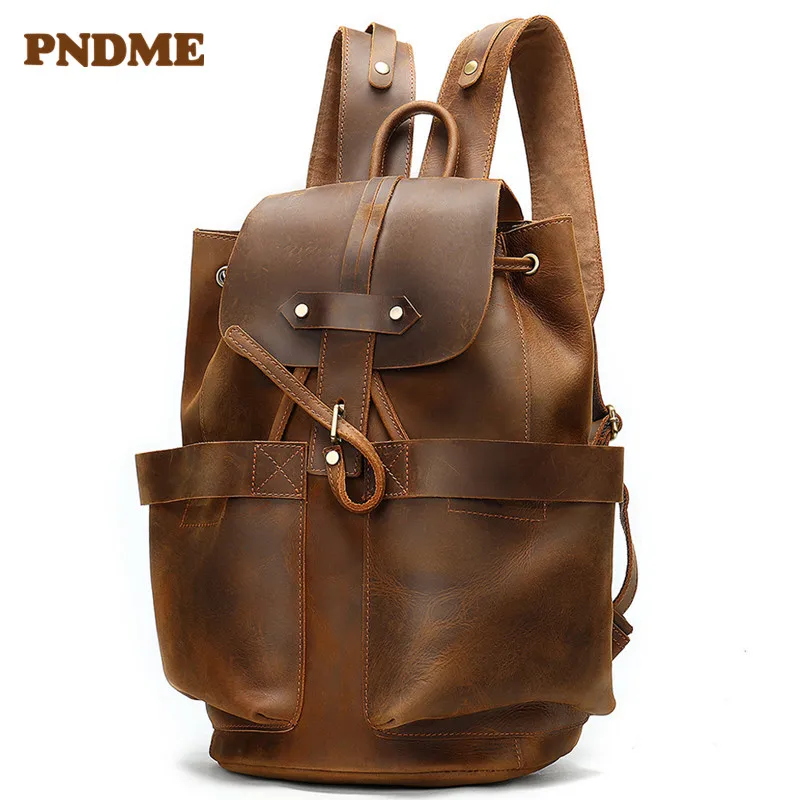 Высокое качество Ретро crazy кожаные рюкзаки для мужчин и женщин horse с большой