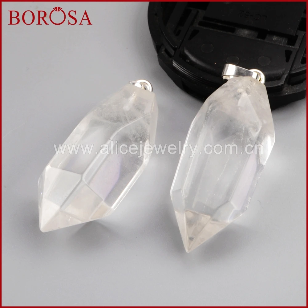 BOROSA 5/10 шт натуральный Серебристый Цвет Белый Кристалл Кварца Граненый карандаш