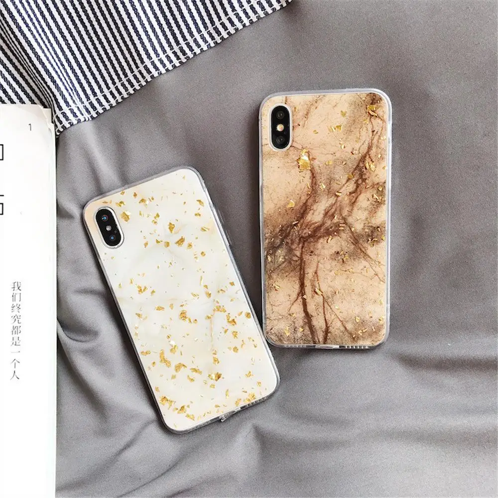 Luxury Gold Foil Bling Marble Phone Case For iPhone11 Pro X XS Max XR Soft TPU Cover iPhone 7 Plus 8 6 6s Glitter |
