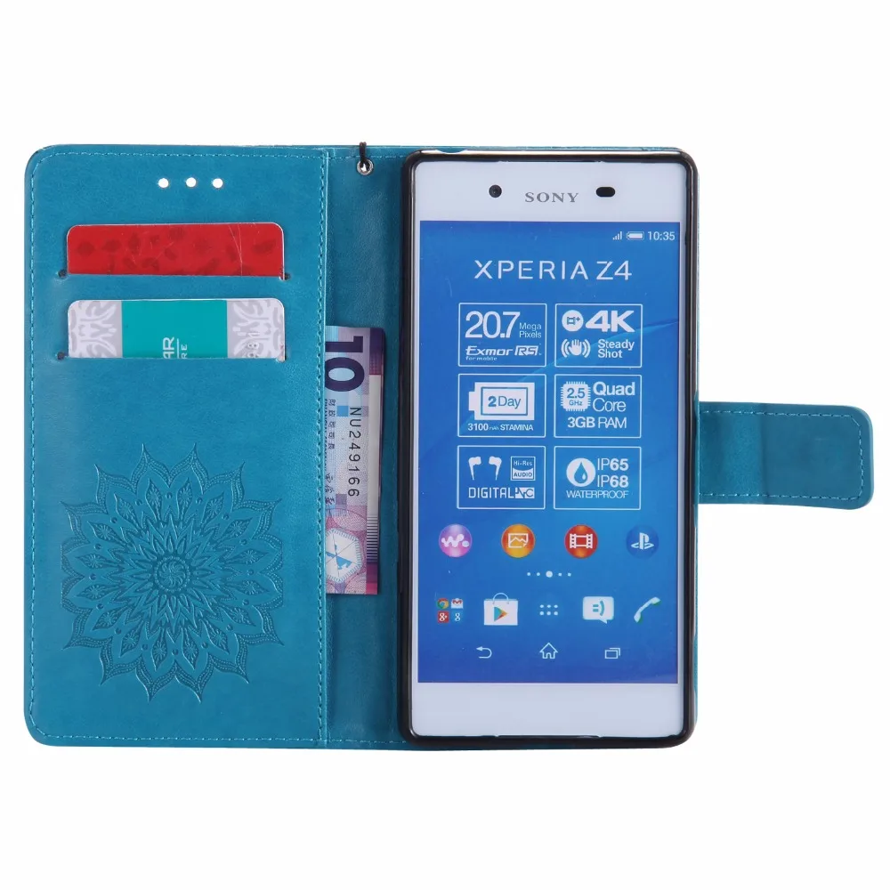Чехол с рельефным цветком для Sony Xperia Z4 Z3 Plus чехол E6533 E6553 5 2 дюйма + держатель