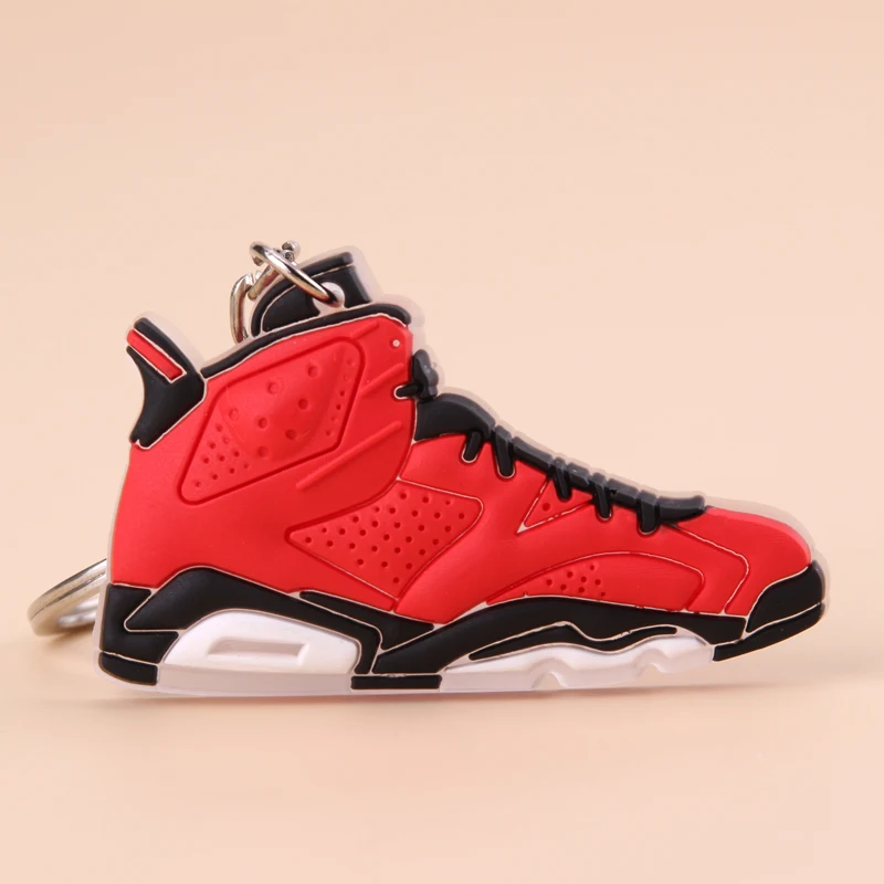 Picture Color10 Брелок Новые экзотические мини Jordan 6 Ретро обуви ключевая цепь Для мужчин и Для женщин детские подарочные брелки на баскетбольных кроссовок ключ держатель Porte Clef - Цвет: Picture Color10