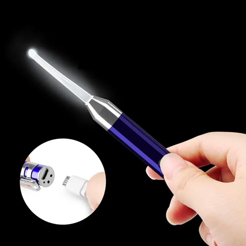 

Flashlight Earpick Spoon Ear Wax Cleaner Earpick Earwax Remover Luminous Ear Curette Light Spoon Cleaning Ear Care Tool