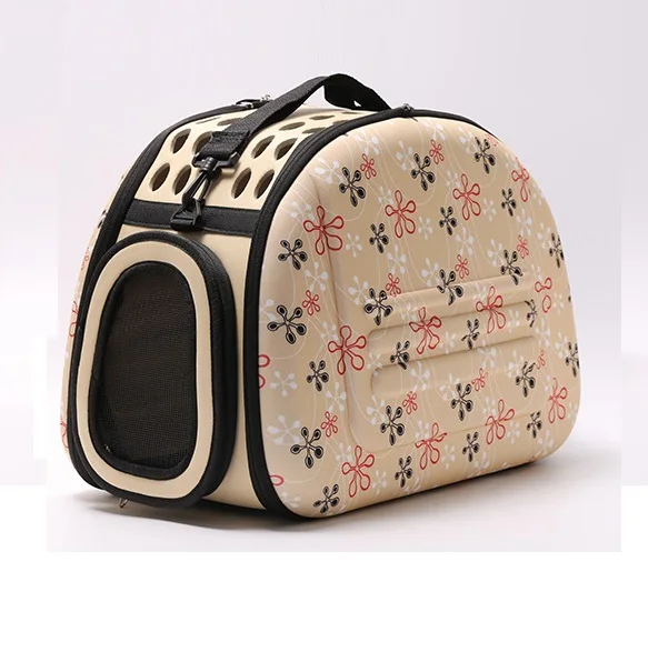 Сумка переноска CAMMITEVER Розовая/серая на плечо для домашних питомцев дорожная