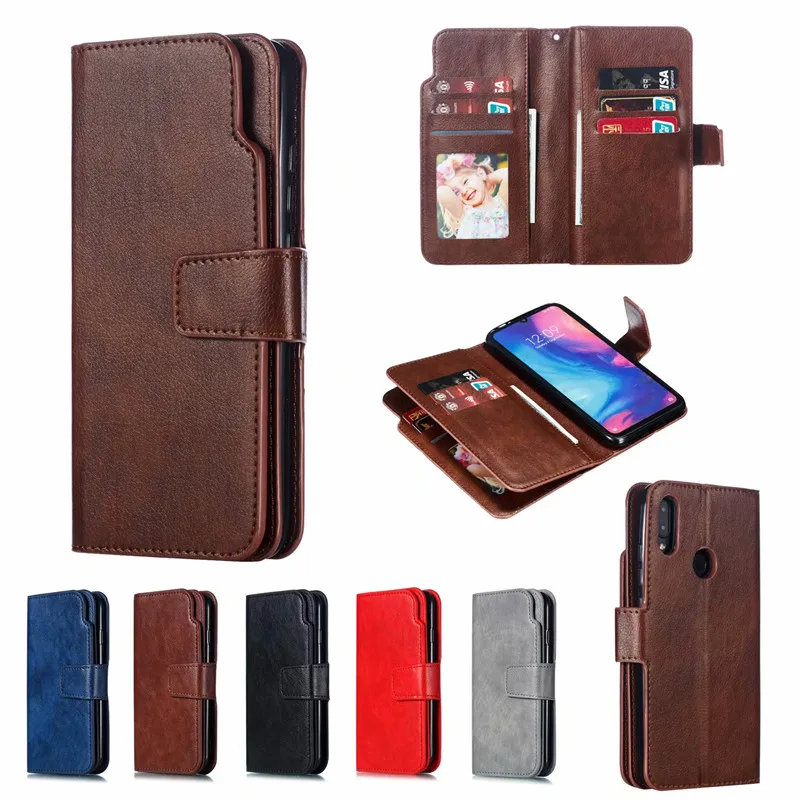 Чехол-книжка для Xiaomi mi 8 lite 9T A3 Red mi Note 8 7 5 6 Pro 8A 6A 7A K20, кожаный чехол-бумажник с 9 отделениями для карт, для samsung S10