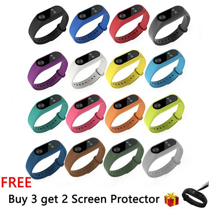 Ремешок силиконовый для XIAOMI MI Band 2 сменный цветной браслет фитнес трекера