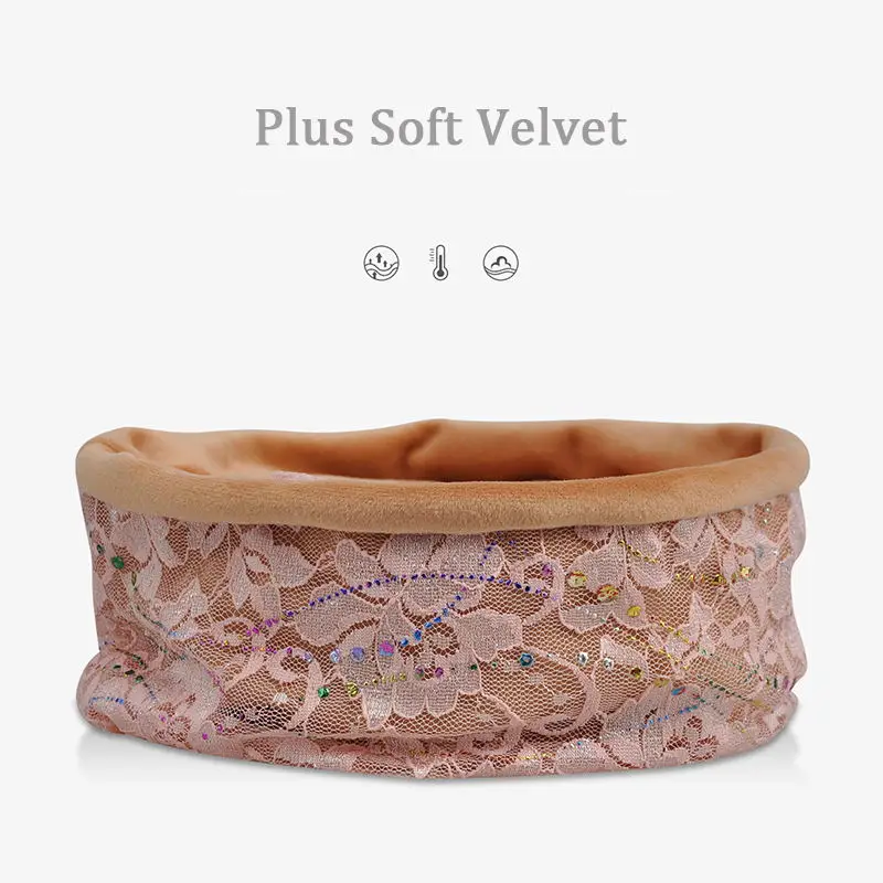 Pink Plus Velvet Wuaumx новые кружевные вязаные шапочки шапки для женщин с блестками полый тюрбан шапки головной убор Хип-хоп хеджирующая шапка тонкая и толстая Slouch cap s - Цвет: Pink Plus Velvet