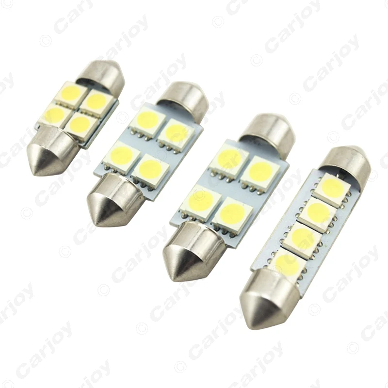 Светодиодные лампы для чтения 50 шт. 31 мм 36 39 41 5050 4 SMD Festoon Dome # CA1181 | Автомобили и