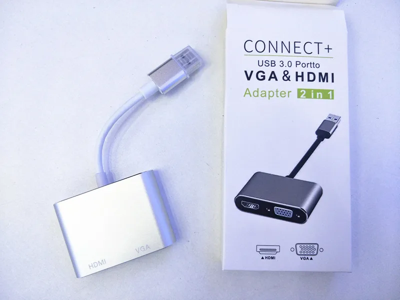 5 Гбит/с USB 3,0 к VGA HDMI адаптер Mac OS USB к HDMI VGA 1080P видео Графический конвертер для нескольких мониторов Windows 7/8/10