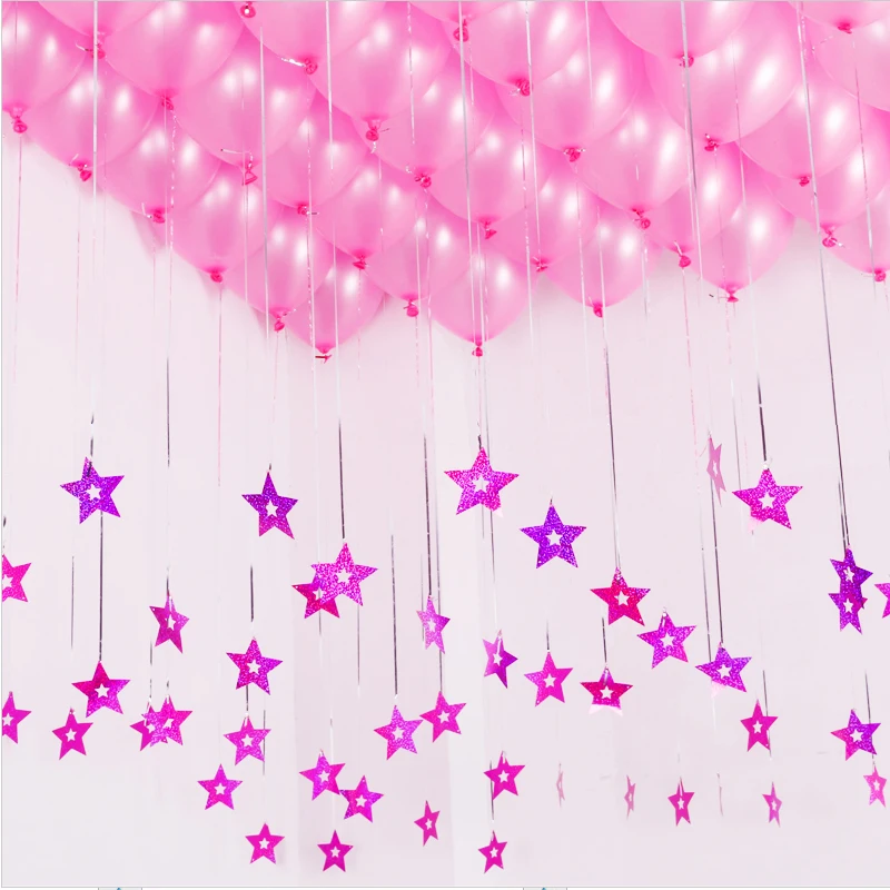 5 шт./лот звезды лазерная карта Любовь Воздушные шары лента кулон Свадебный брак