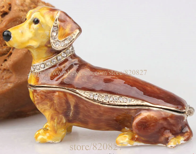 Такса собака ювелирные изделия кристалл безделушка щенок коллекционный