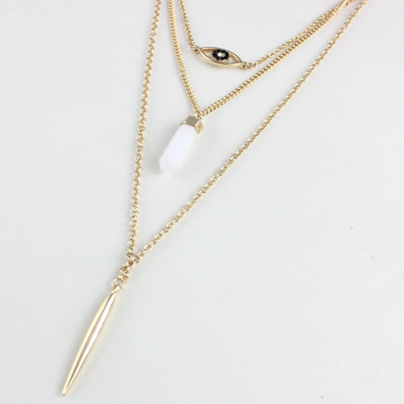 Женское ожерелье с подвеской LongWay золотистого цвета бусинами из натурального