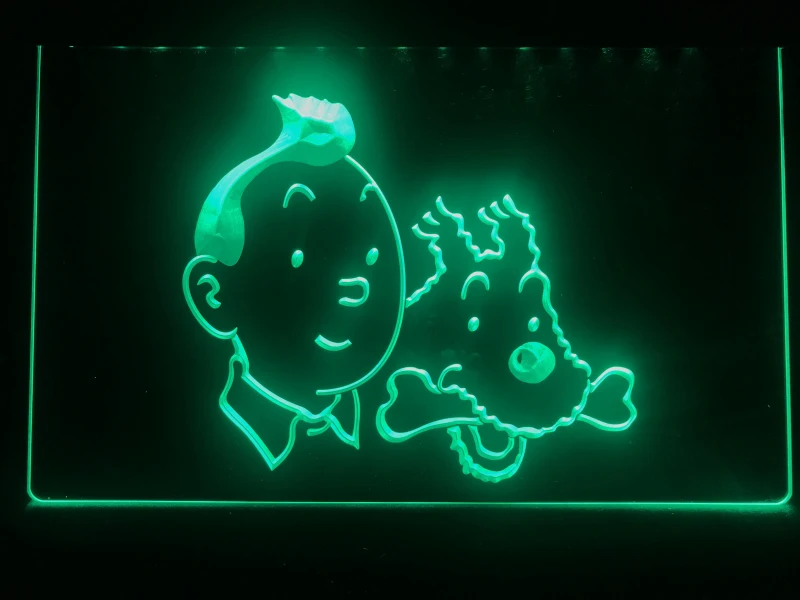 Светодиодный неоновый светильник G129 Tintin and Snowy adventures