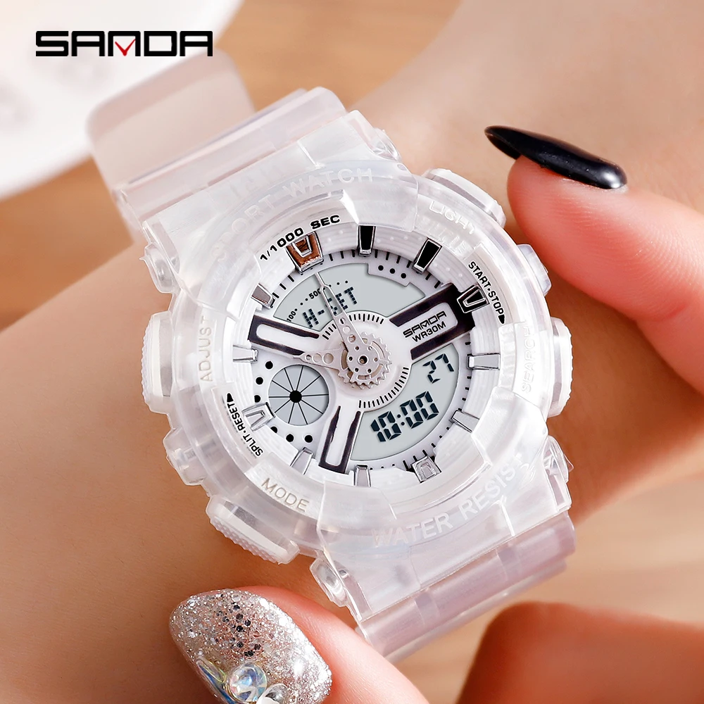 Relógios à Prova Relógios de Pulso Sanda Estilo Masculino Dwaterproof Água Led Esporte Relógio Feminino Choque Casal Reloj Hombre g