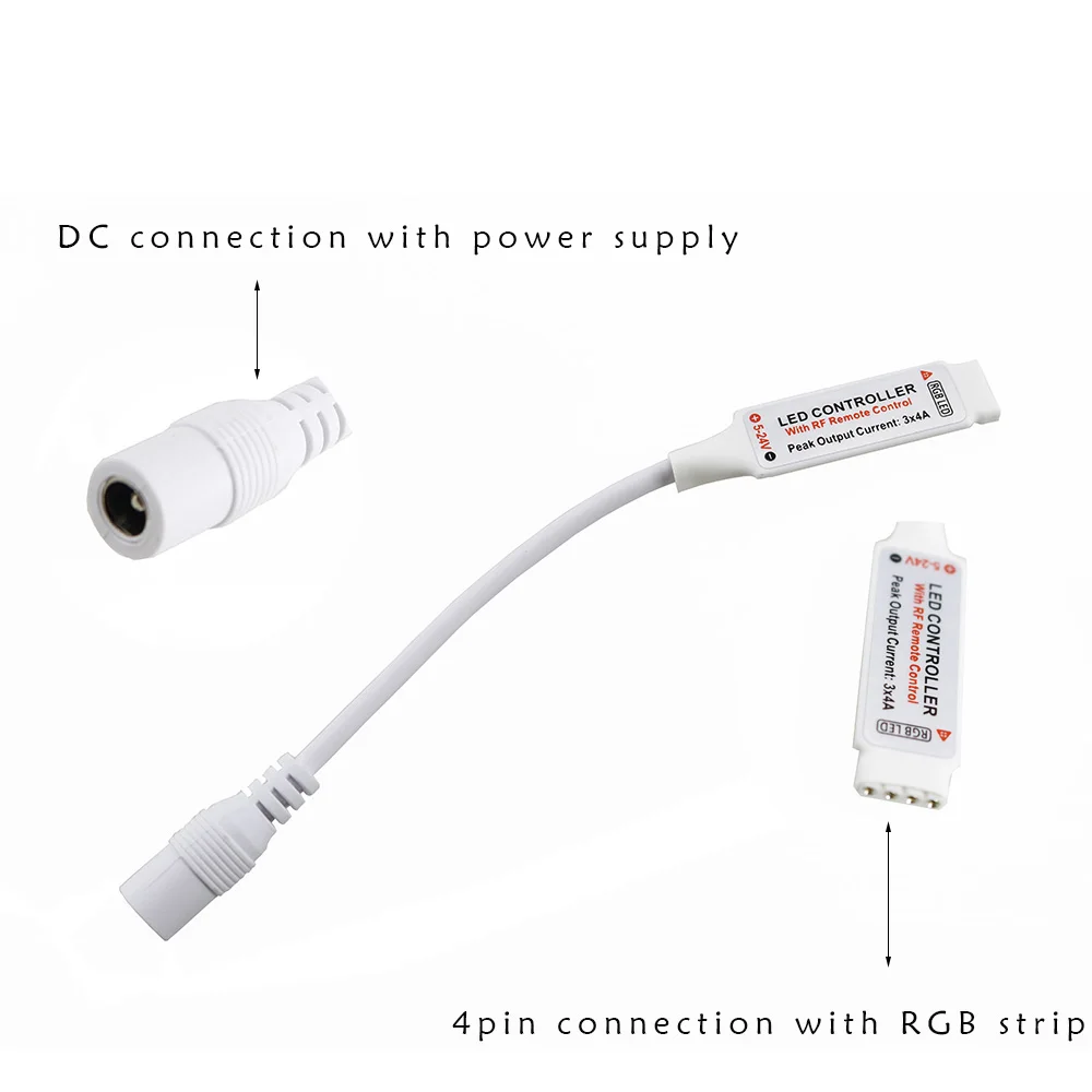 1 шт. мини 17 ключей RF беспроводной контроллер Led свет диммер с 4pin женский для 3528 5050