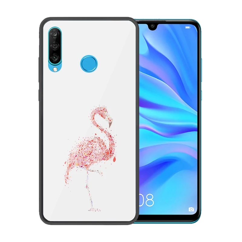 Закаленное стекло чехол для huawei Nova 4E милые с изображением птиц Капа Fundas |