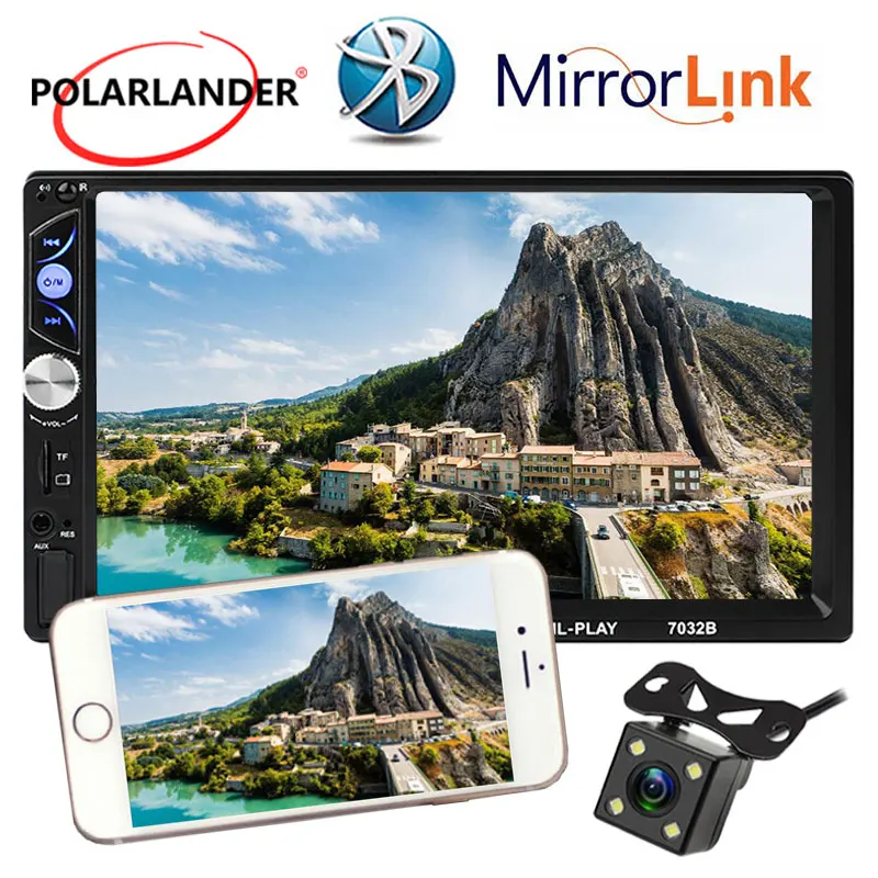 Multi-Languages Mirror Link 2DIN 7 Inch USB/AUX/FM/SD Car Radio Stereo MP5 Player Bluetooth Android Screen Mirroring HD | Автомобили и