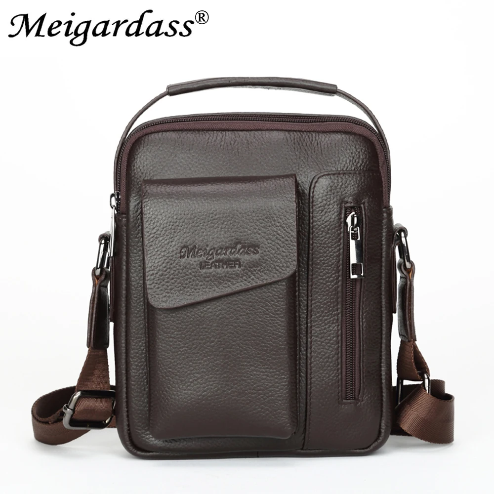 Сумка-мессенджер MEIGARDASS мужская из натуральной кожи саквояж на плечо в деловом