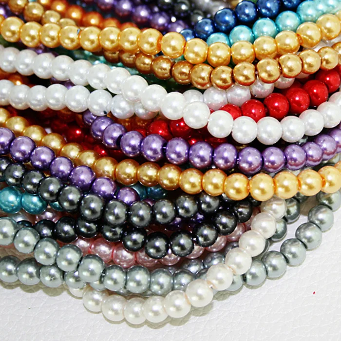 Fashion Glass beads for DIY Jewelry 6mm 50pcs Colorful Round Pearl Spacer Beads Bracelet Necklace Handmade Supplies | Украшения и