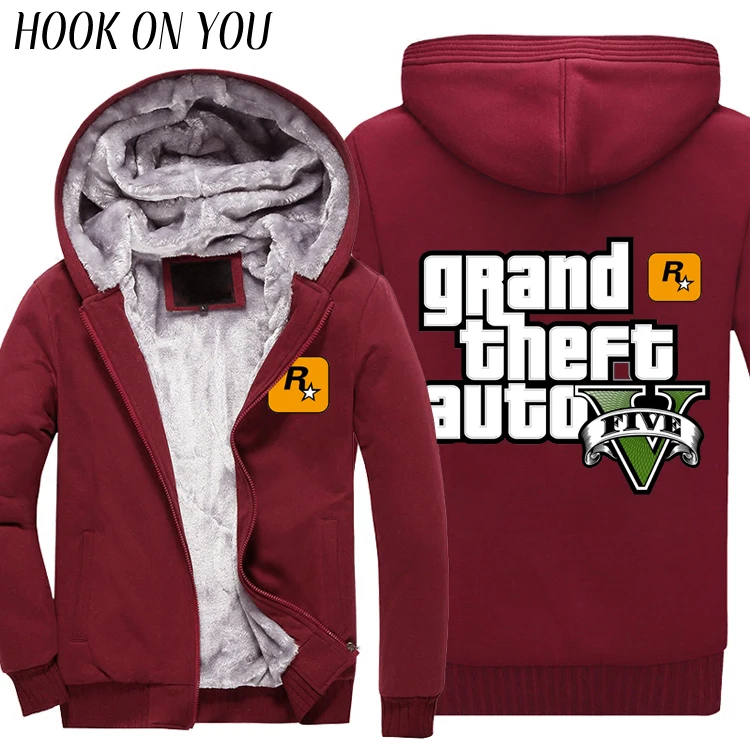 6 Grand Theft Auto GTA GTA5 толстовки кофты осень зима флисовая куртка ТВ игры на молнии Одежда - Цвет: 6